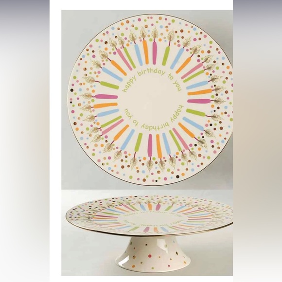 Dining Lenox Candles And Confetti Singing Birthday Plate And Cake